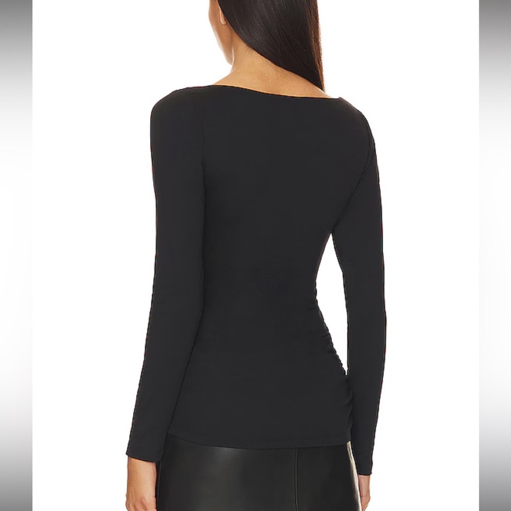 Susana Monaco V Cut Out LongSleeve Top in Cabernet Brown - Picture 2 of 4